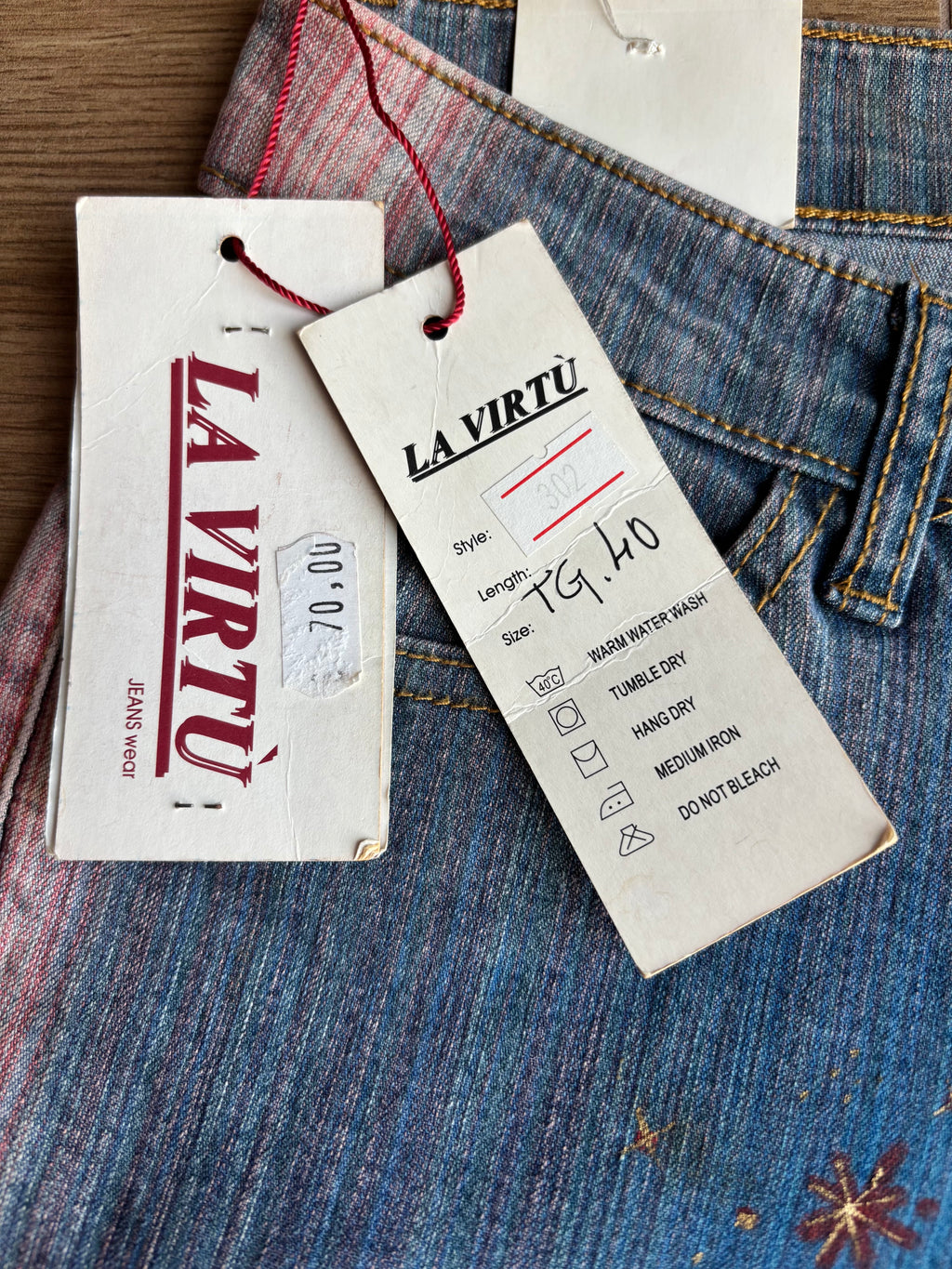 Jeans svasati disegni fatti a mano anni 2000