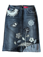Gonna Miss Sixty denim grigio ricamata fiori