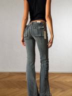 Jeans svasati cargo con disegni fatti a mano anni 2000