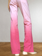 Pantalon évasé dégradé rose et fuchsia