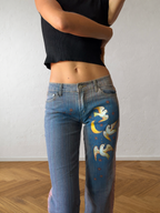 Jeans svasati disegni fatti a mano anni 2000