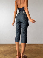 Jeans Capri scuri affusolati chic anni 90