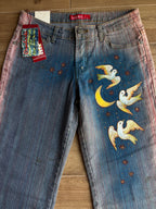Jeans svasati disegni fatti a mano anni 2000