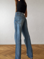 Jeans anni 90 gamba ampia dettagli cargo
