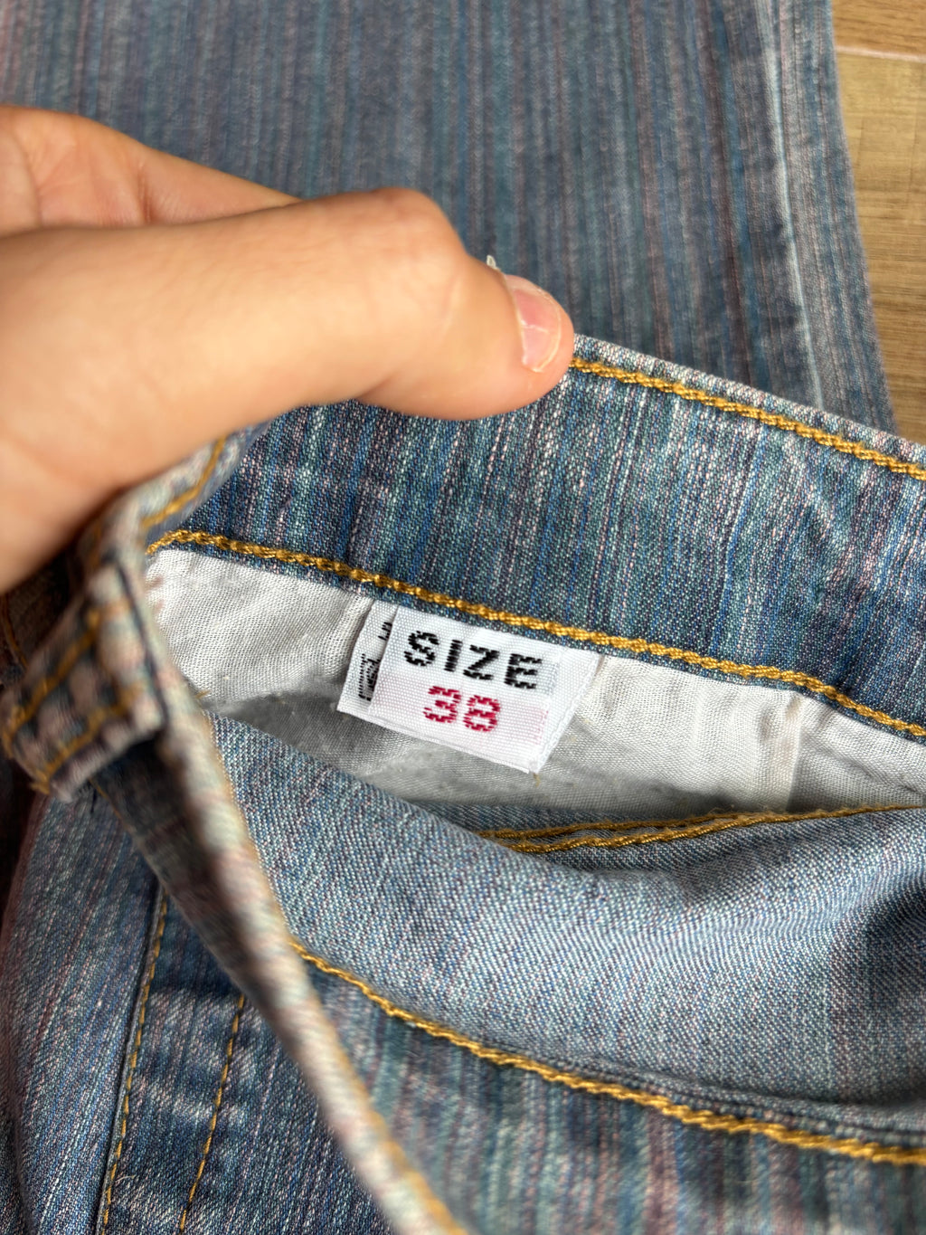 2000s flared jeans with hand-drawn designs