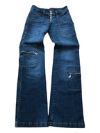 Low-rise cargo jeans with zip
