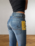 Jeans anni 90 dritti dettagli cargo