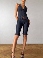 Short en jean taille basse années 2000