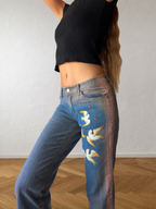 Jeans svasati disegni fatti a mano anni 2000