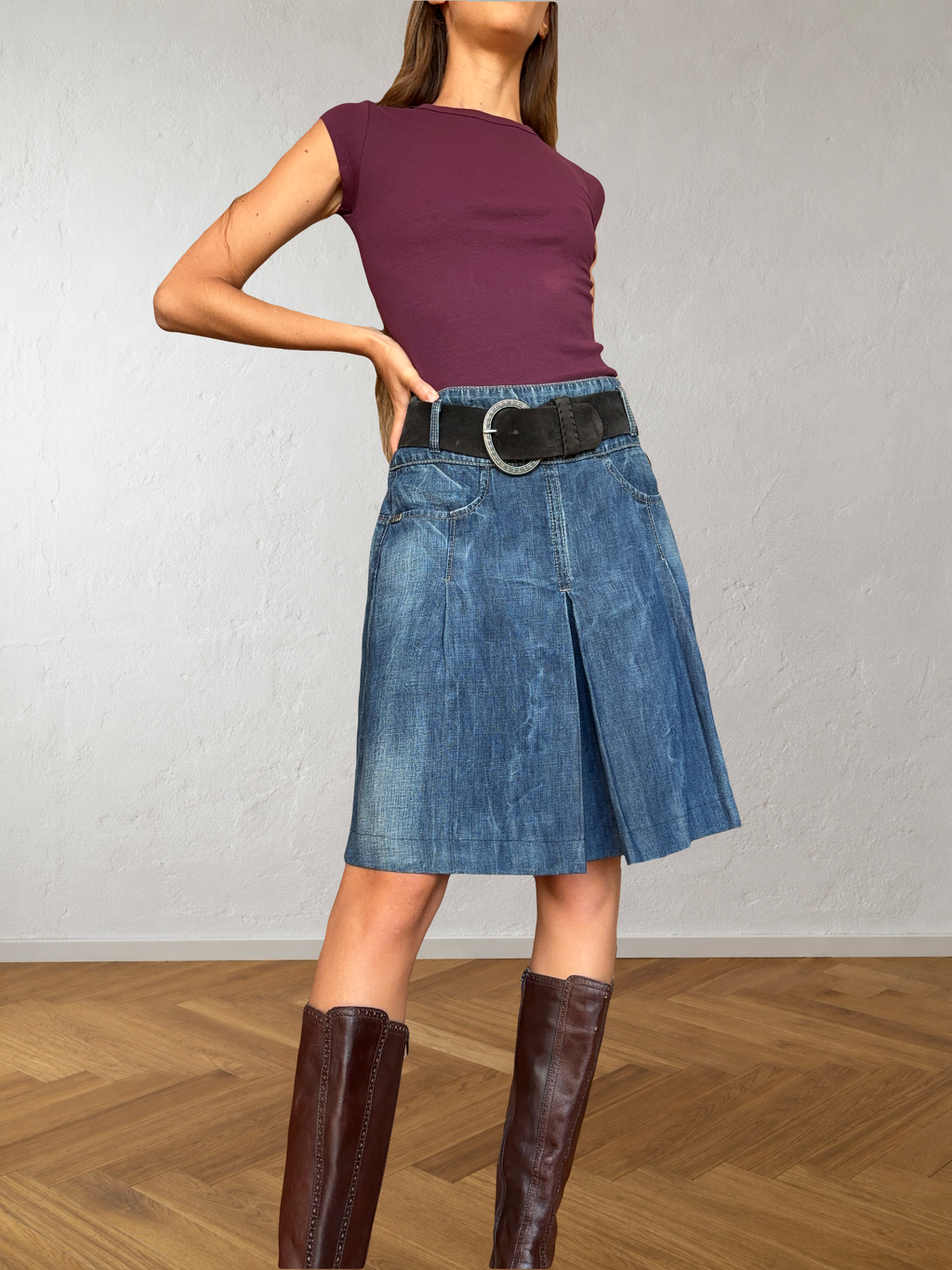 Gonna Miss Sixty al ginocchio in jeans e lino