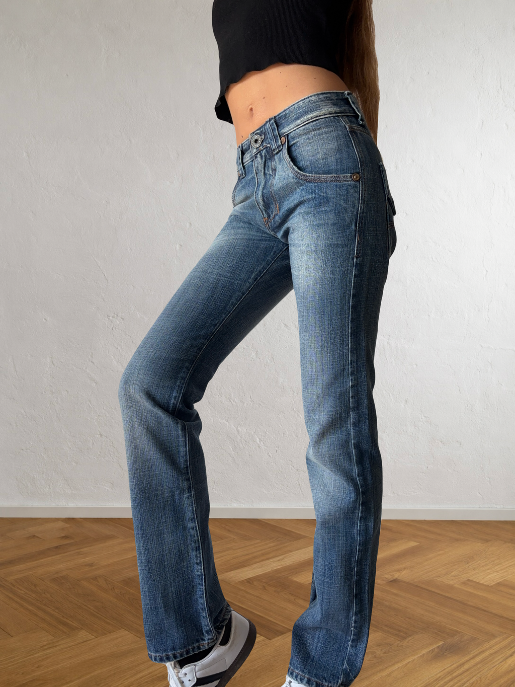 Jeans anni 90 dritti dettagli cargo