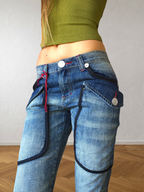 Jeans Capri cargo a vita bassa anni 2000