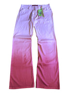 Pantalon évasé dégradé rose et fuchsia