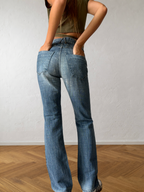 90s light-wash straight bootcut jeans