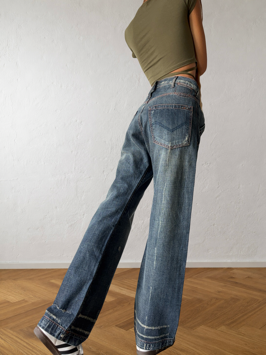 Jean Energie baggy gris évasé années 90