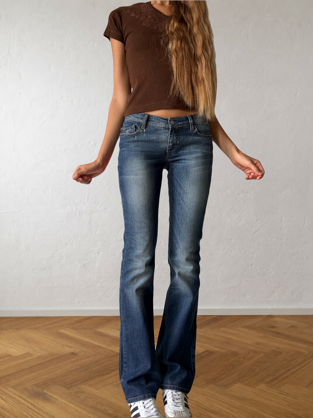 Jeans svasati Bootcut a vita bassa anni 2000