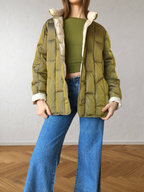Giubbotto reversibile beige e verde anni 90