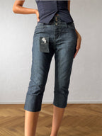 Jeans Capri scuri affusolati chic anni 90