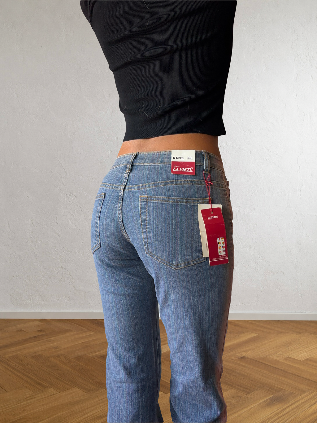 2000s flared jeans with hand-drawn designs