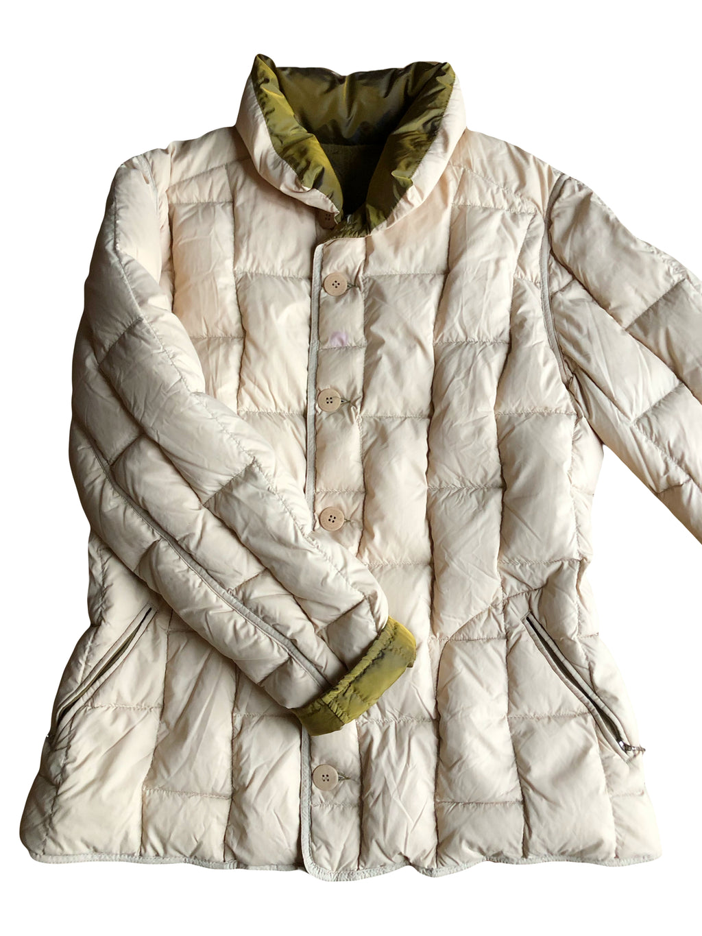 Giubbotto reversibile beige e verde anni 90