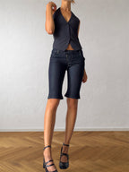 Short en jean taille basse années 2000