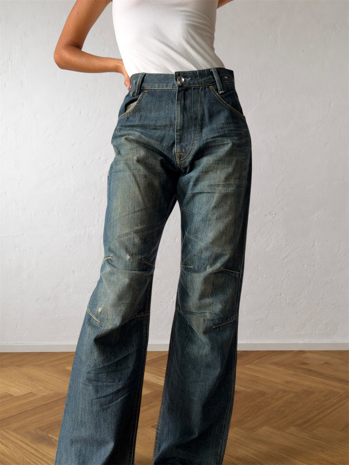 Jeans Energie Miss Sixty cargo anni 90 zip posteriore
