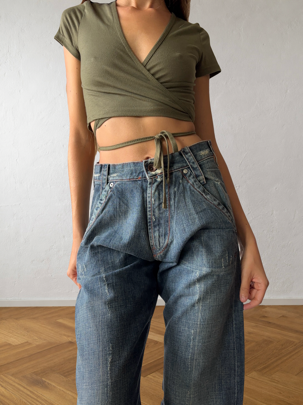 Jean Energie baggy gris évasé années 90