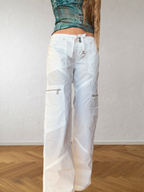 Pantalon cargo parachute blanc GAS années 2000