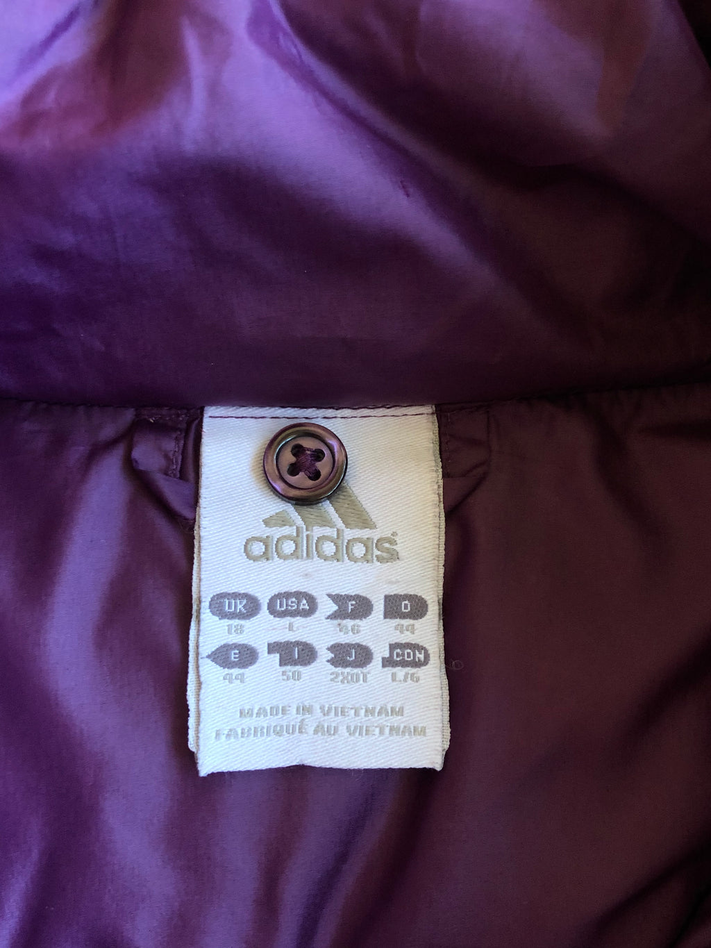 Giubbotto Adidas Vintage viola anni 2000