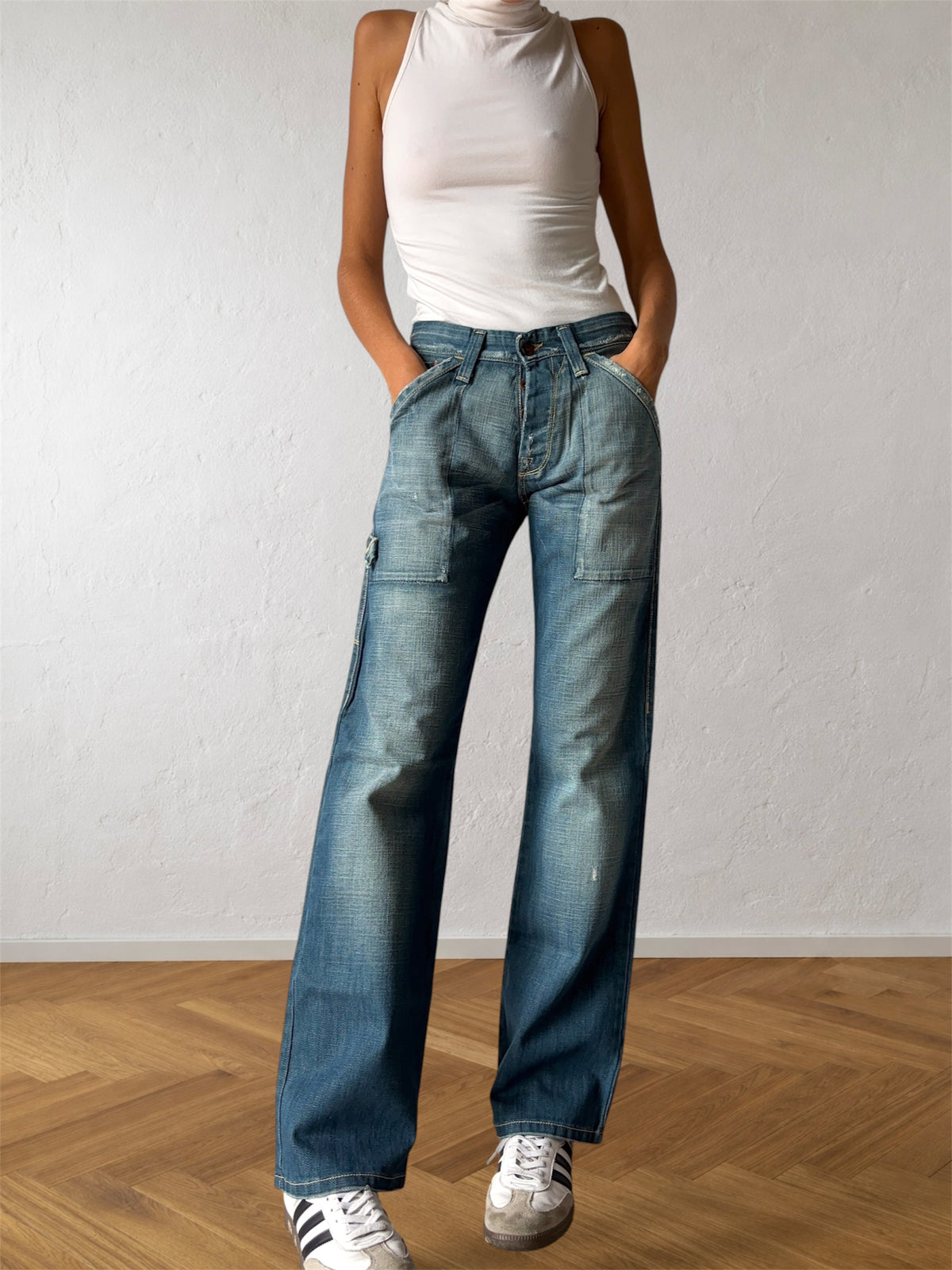 Jack & Jones anni 90 blu slavato cargo