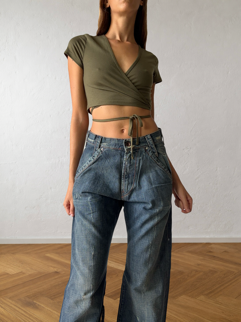 Jean Energie baggy gris évasé années 90