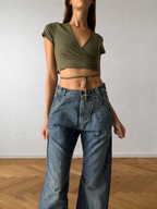 Jean Energie baggy gris évasé années 90