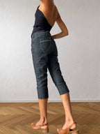 Jeans Capri scuri affusolati chic anni 90
