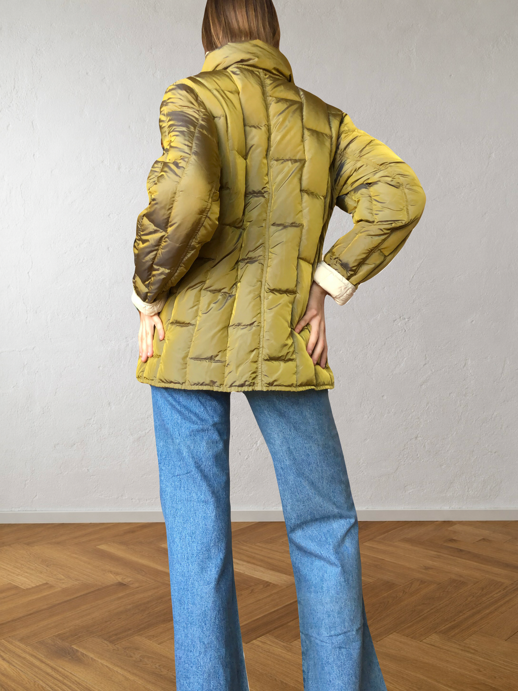 Giubbotto reversibile beige e verde anni 90