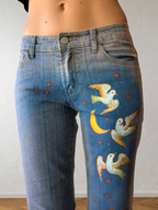 Jeans svasati disegni fatti a mano anni 2000