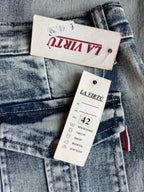 Jeans cargo svasati con disegni fatti a mano anni 2000