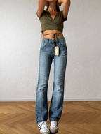 90s light-wash straight bootcut jeans