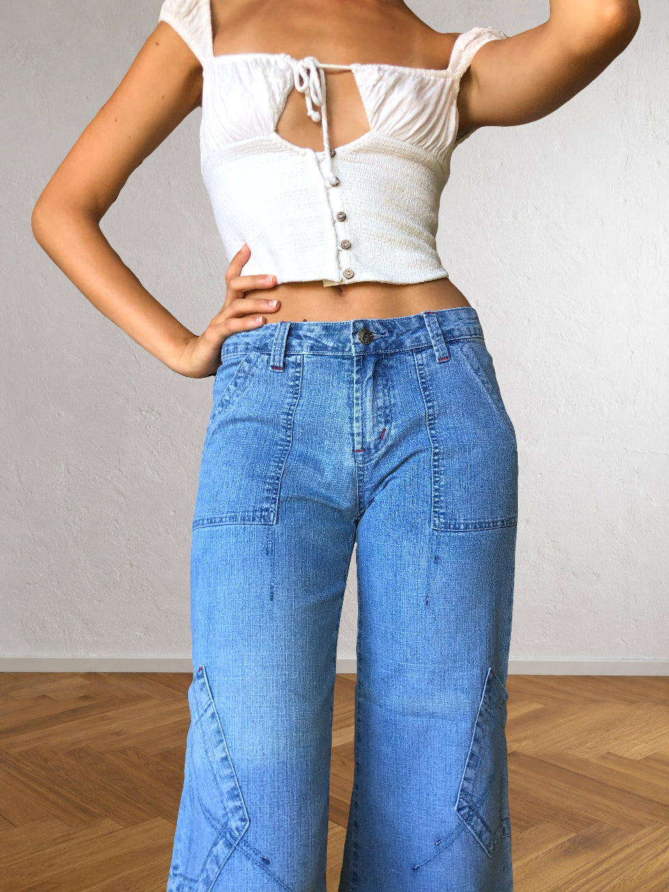 Jeans Vintage anni 90. Cargo Tasche diagonali