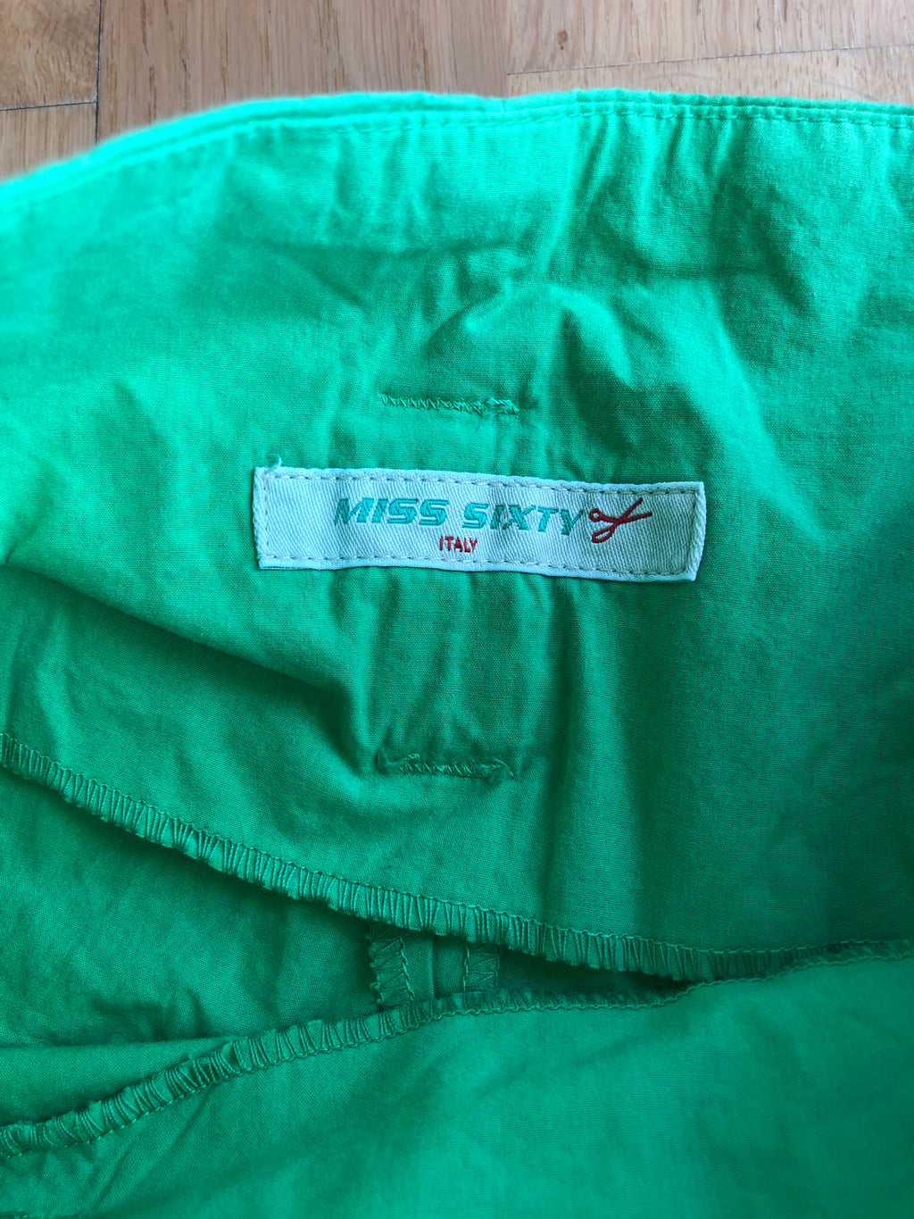 Shorts Capri vert fluo Miss Sixty années 2000