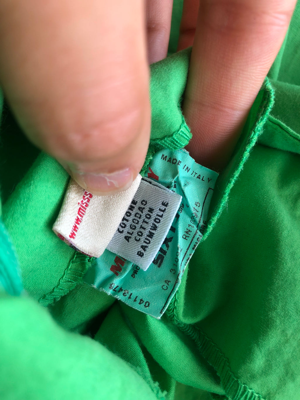 Shorts Capri vert fluo Miss Sixty années 2000