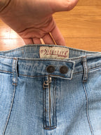 90s light-wash cargo jeans with zip cuffs
