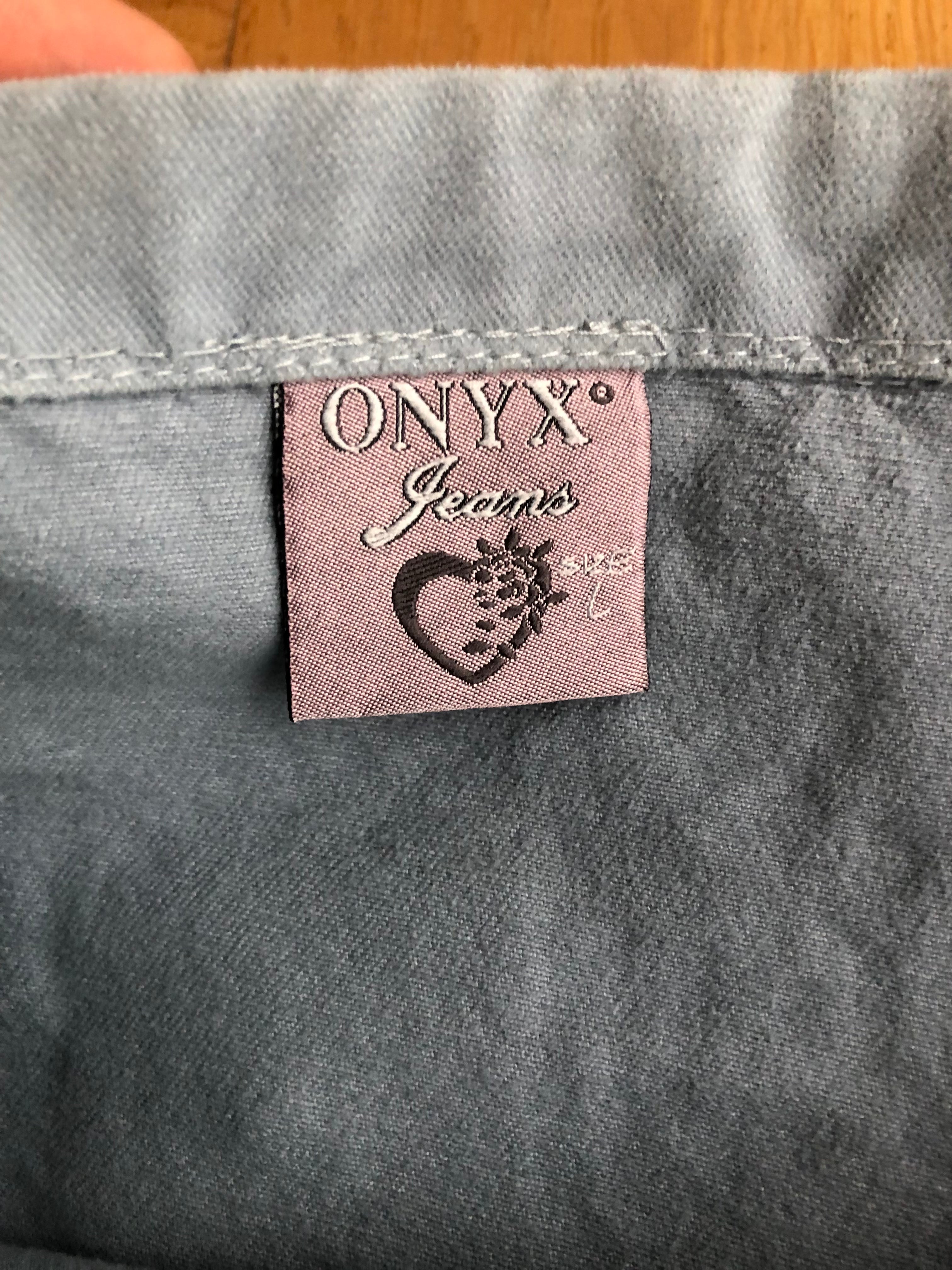Pantaloni Vintage ONYX anni 90 in cotone. Vita bassa con laccio, gamba ampia