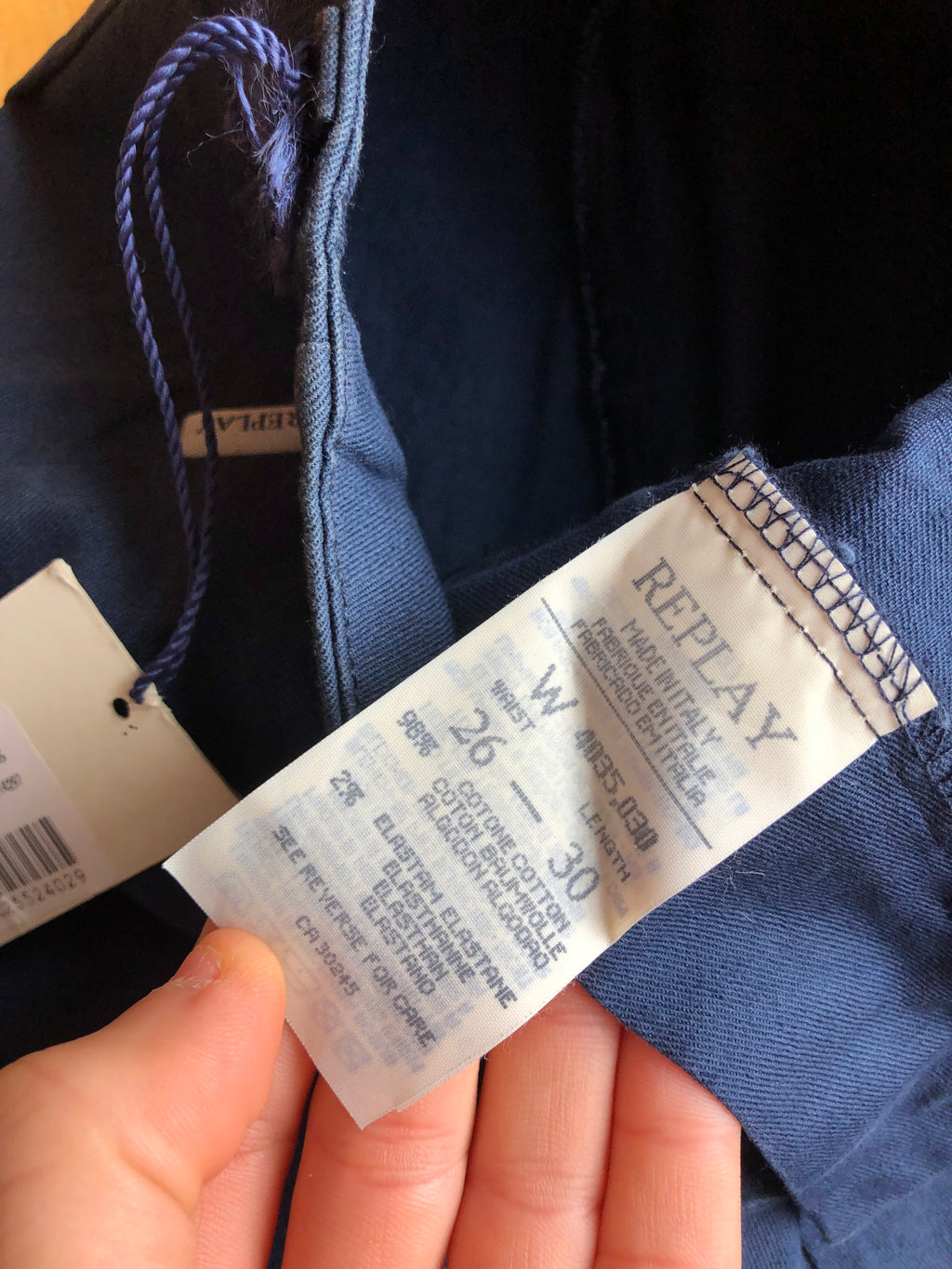 Pantalon REPLAY bleu années 90 à pli permanent
