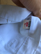 Weiße Cargo-Hose WANLI mit Strass und Nieten im Stil der 2000er