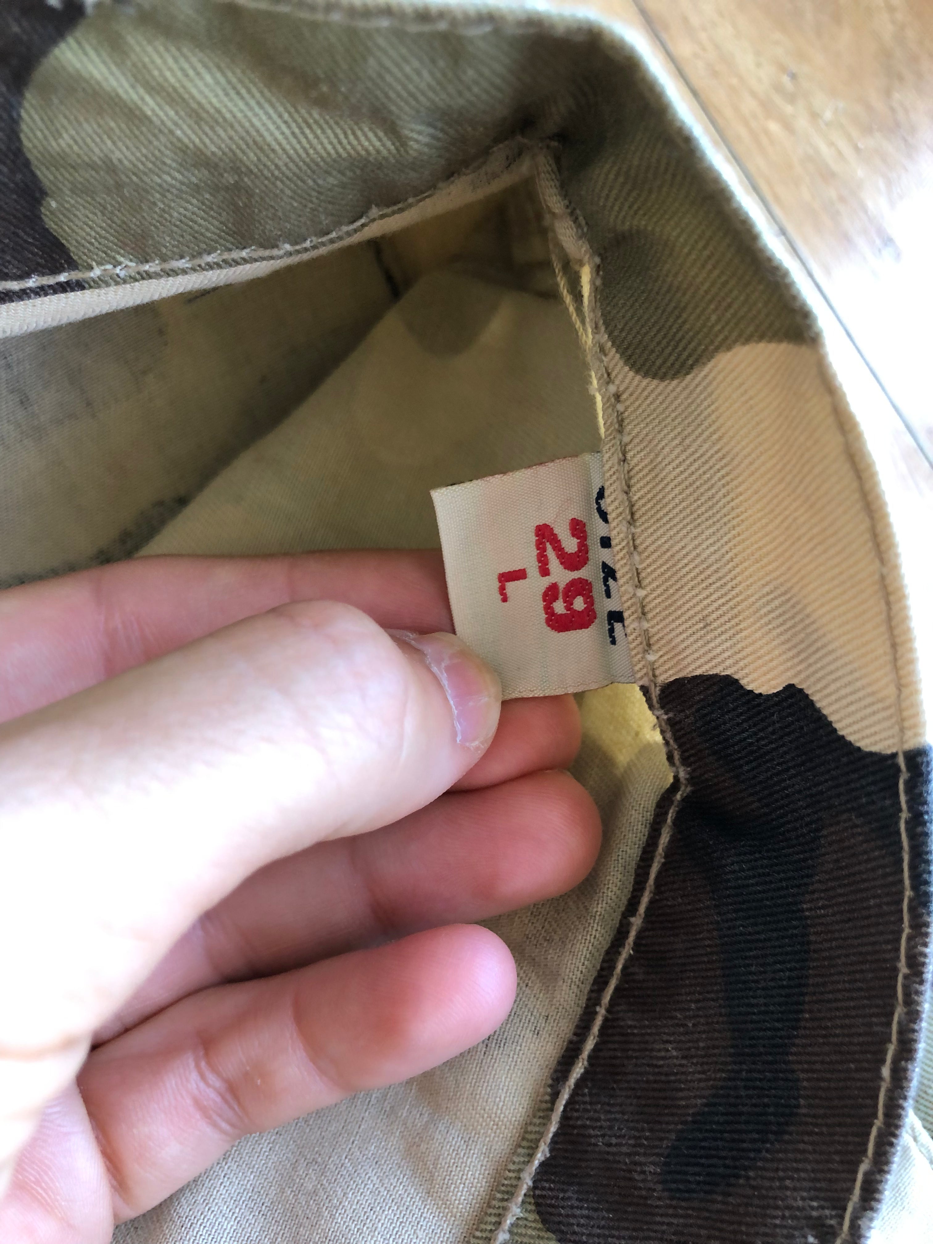 Pantaloni Militari Mimetici anni 90. Gamba ampia vita bassa