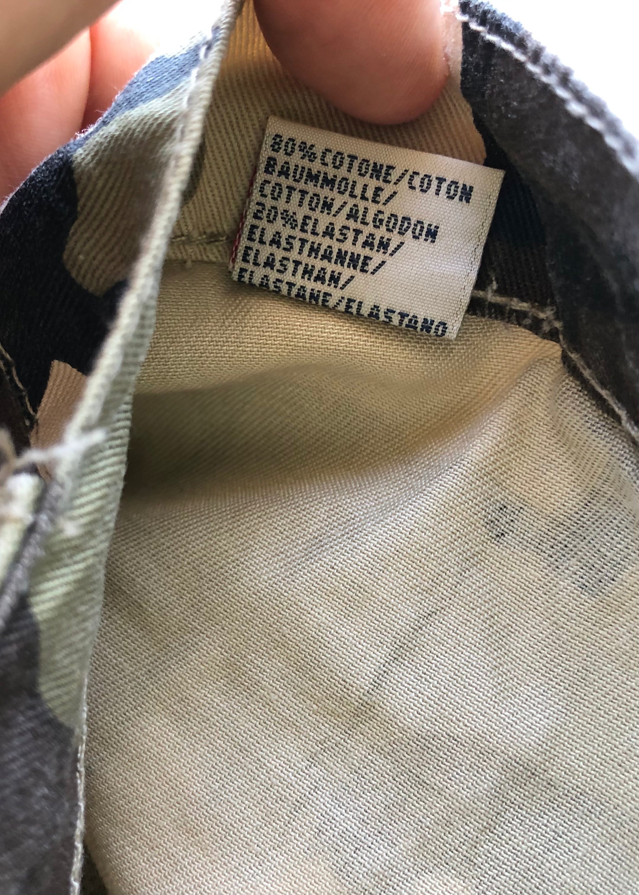 Pantaloni Militari Mimetici anni 90. Gamba ampia vita bassa