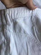 Pantaloni bianchi vintage anni 2000. Cargo, zip, cintura e fibbie