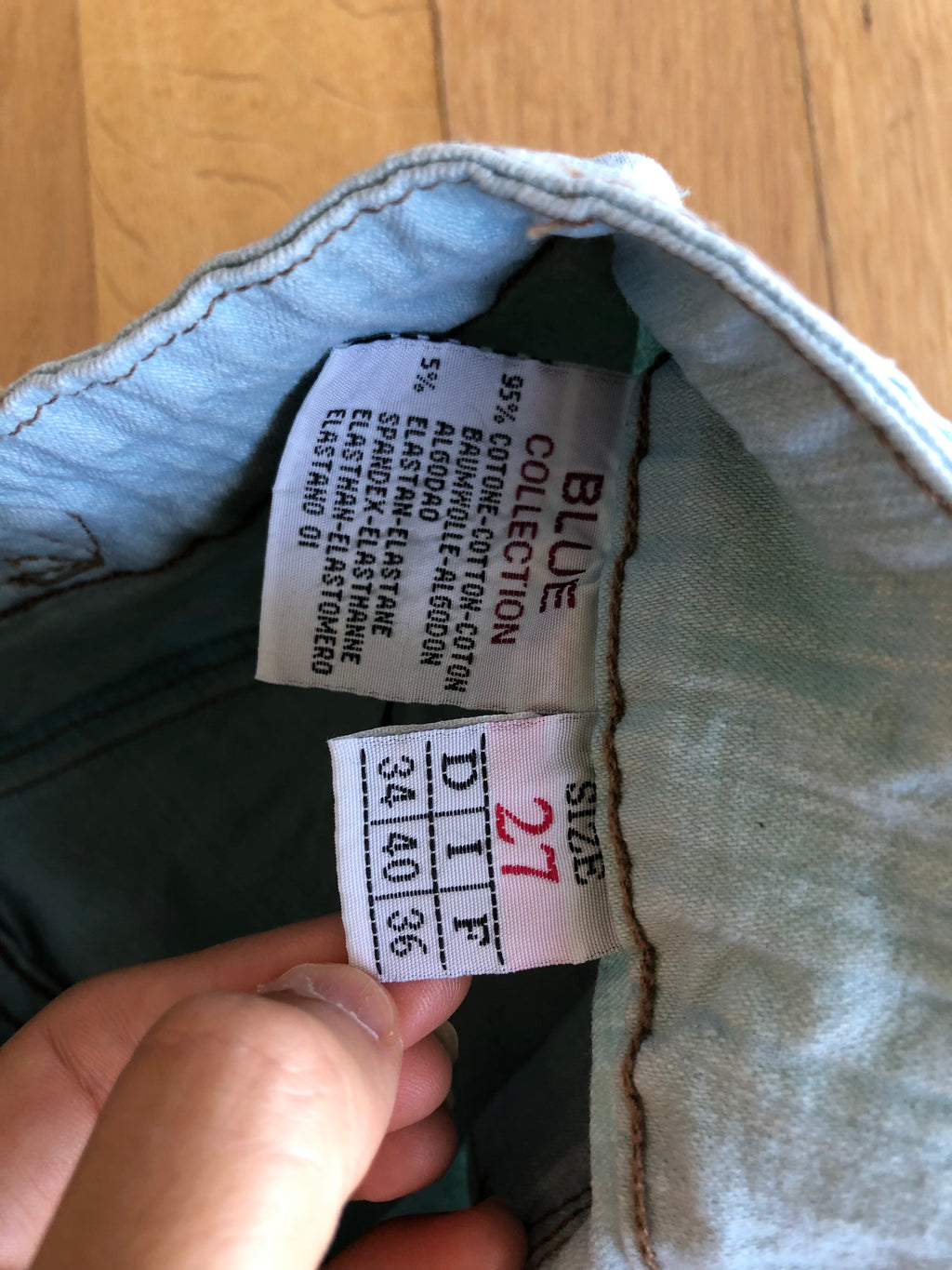 Jean Capri Cargo bleu ciel, taille basse des années 2000