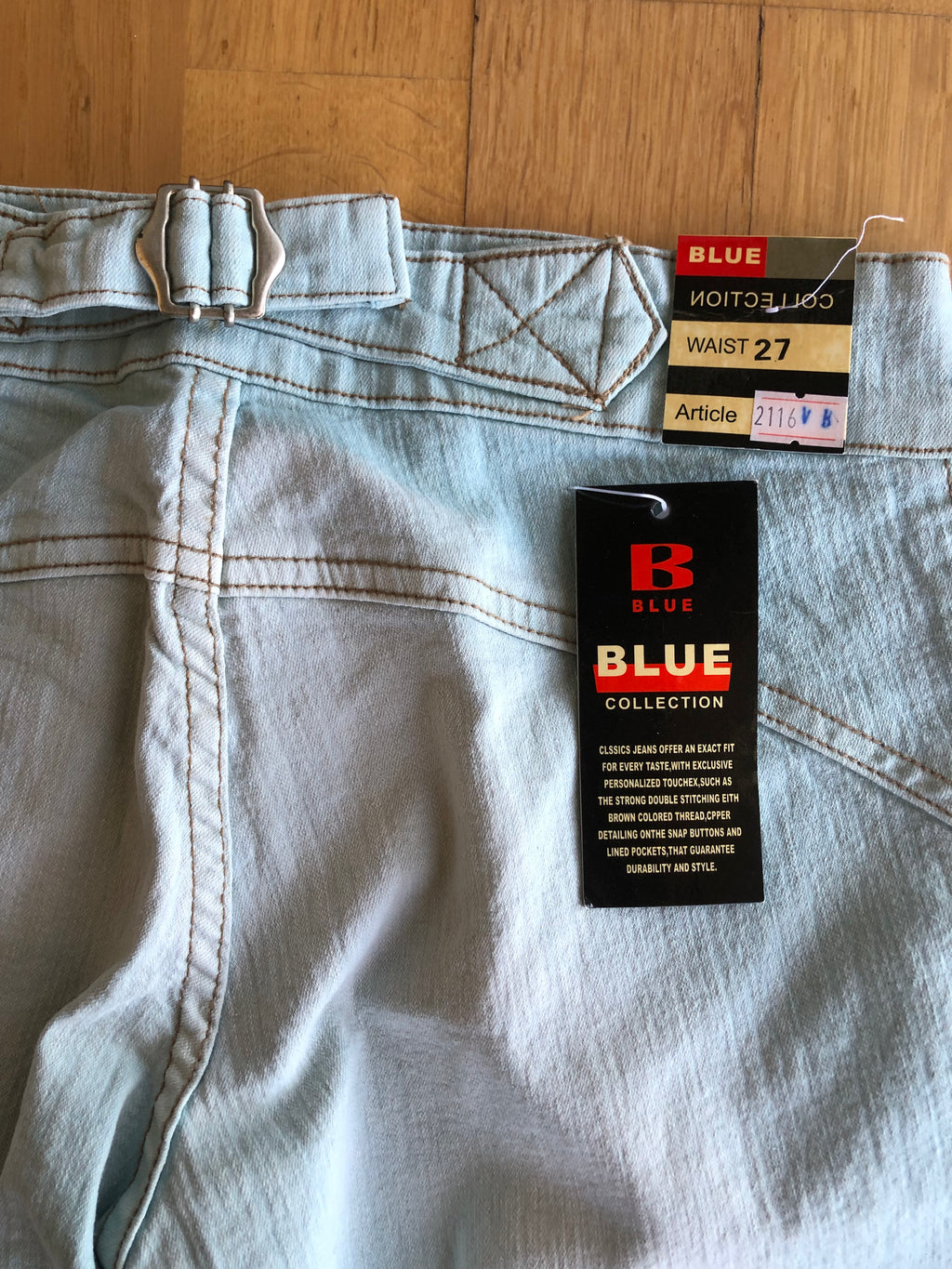 Jean Capri Cargo bleu ciel, taille basse des années 2000