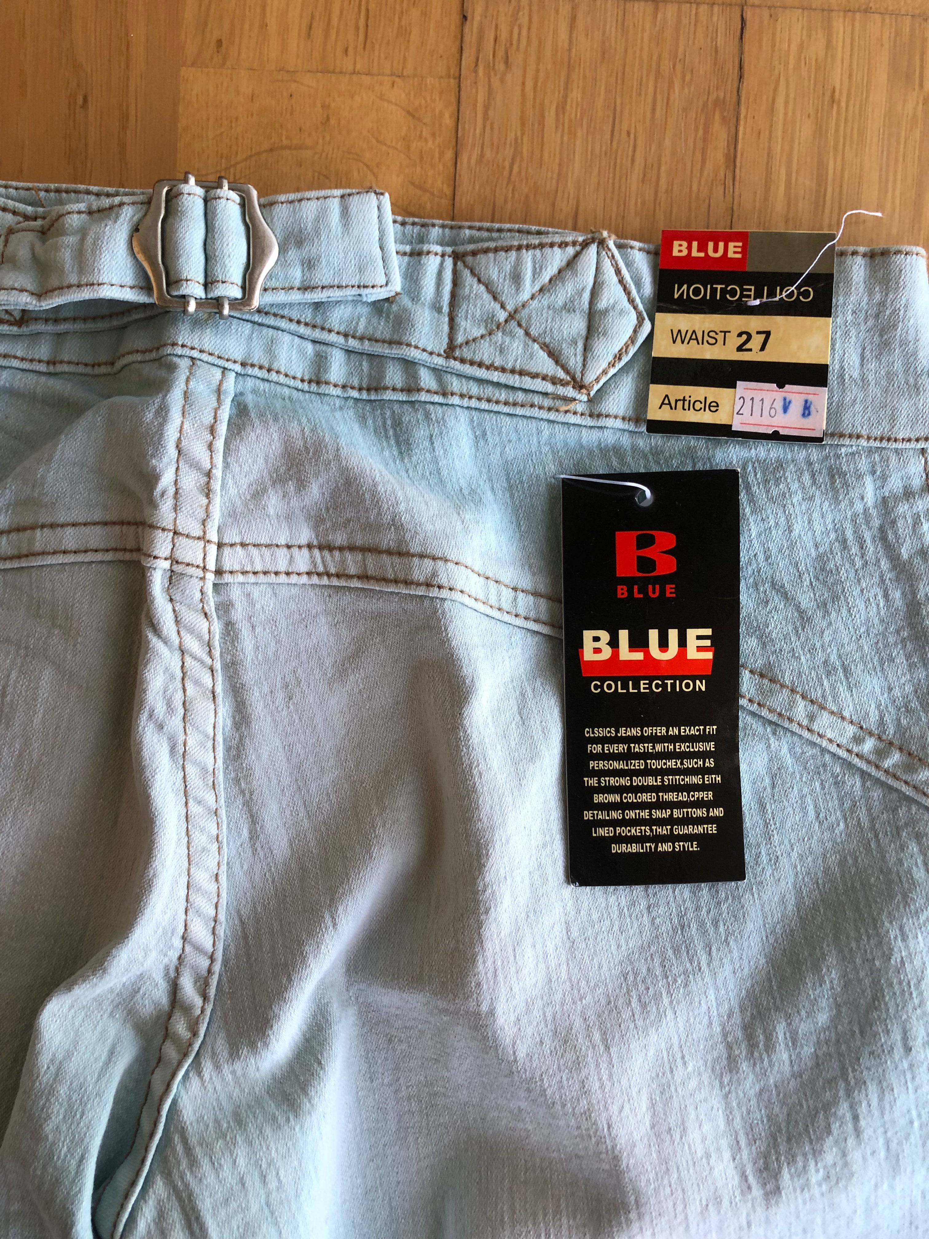 Jean Capri Cargo bleu ciel, taille basse des années 2000